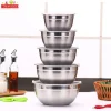 5-piece stainless steel serving bowls with covers Naveed Crockery Store