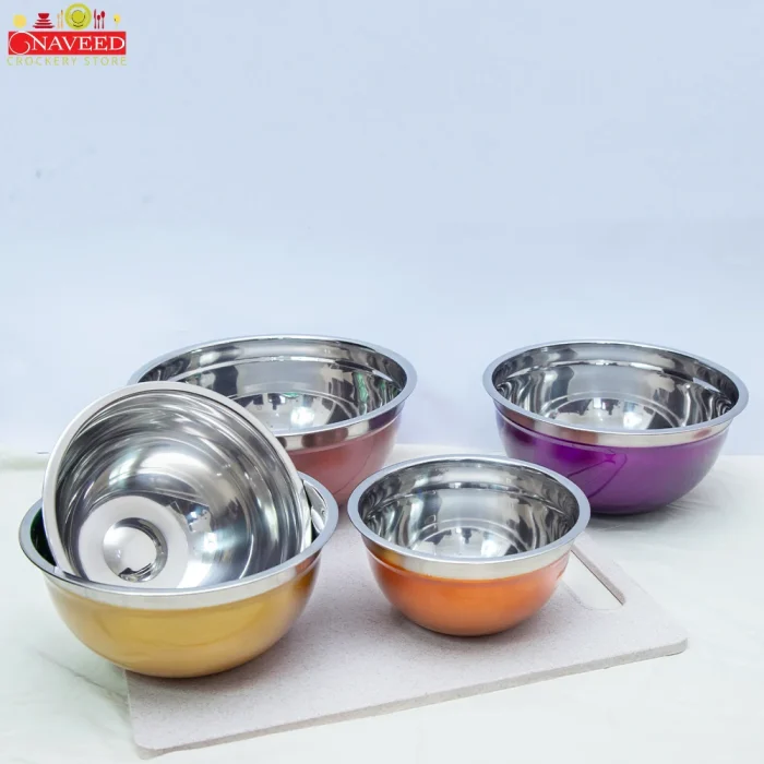 5Pcs Silver Dome Stainless Steel Bowls Naveed Crockery Store (4) 5Pcs Silver Dome Stainless Steel Bowls Naveed Crockery Store (4)