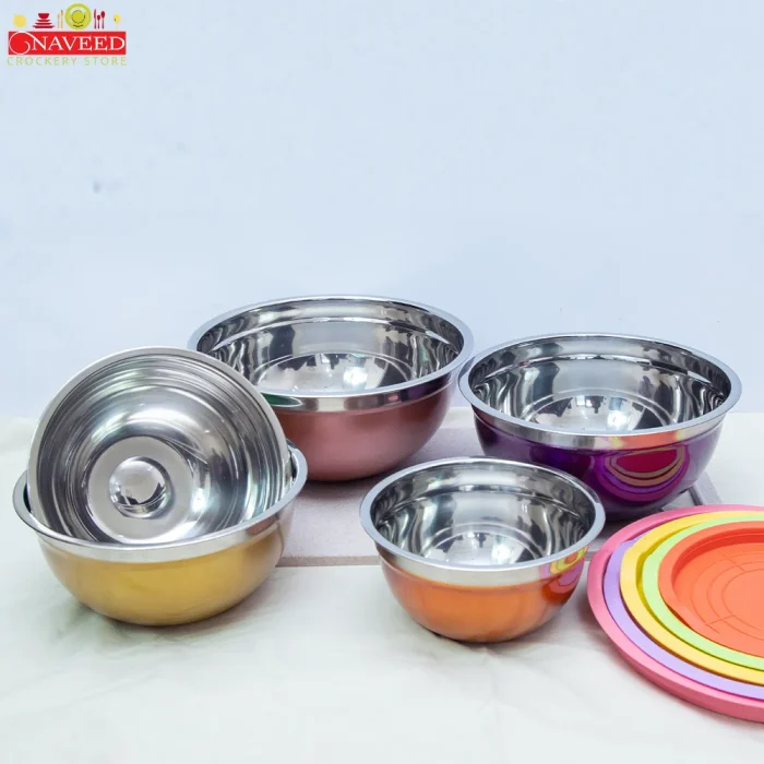 5Pcs Silver Dome Stainless Steel Bowls Naveed Crockery Store (5) 5Pcs Silver Dome Stainless Steel Bowls Naveed Crockery Store (5)