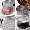 Stainless Steel Oil Filter Bottle Kitchen Oil Storage Can Container With Removable A Coaster Tray Grease Keeper (5)